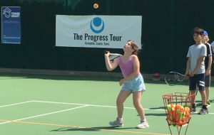 tennis serving game kids